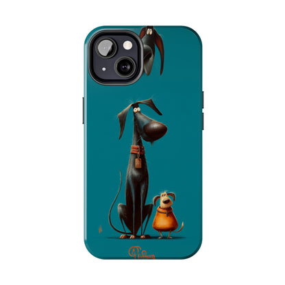Whimsical Dog Art Tough Phone Case - Durable Protection for Pet Lovers