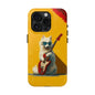 White Dog with Blue Sunglasses Playing Red Guitar Tough Phone Case