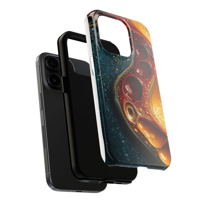 Artistic Tough Phone Case - Vibrant Fluid Design