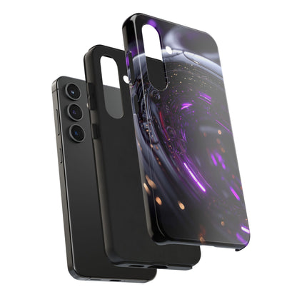 Stylish Tough Phone Case | Purple Glow Design, Durable Electronics Protection, Unique Phone Accessory, Trendy Tech Gift