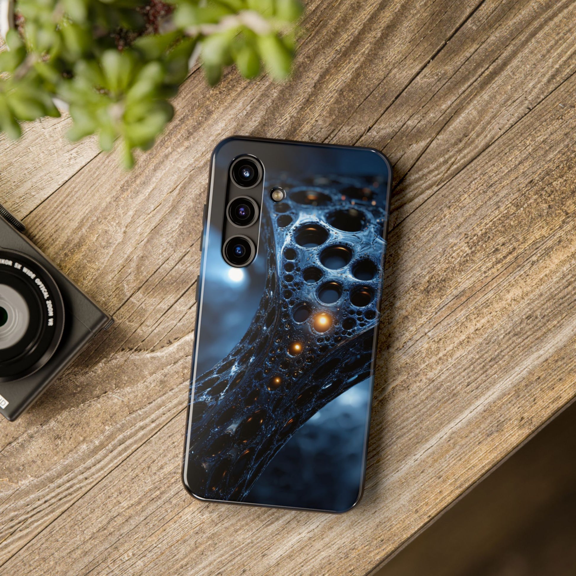 Cosmic-inspired phone case with bold colors and dual-layer toughness by Skipper.