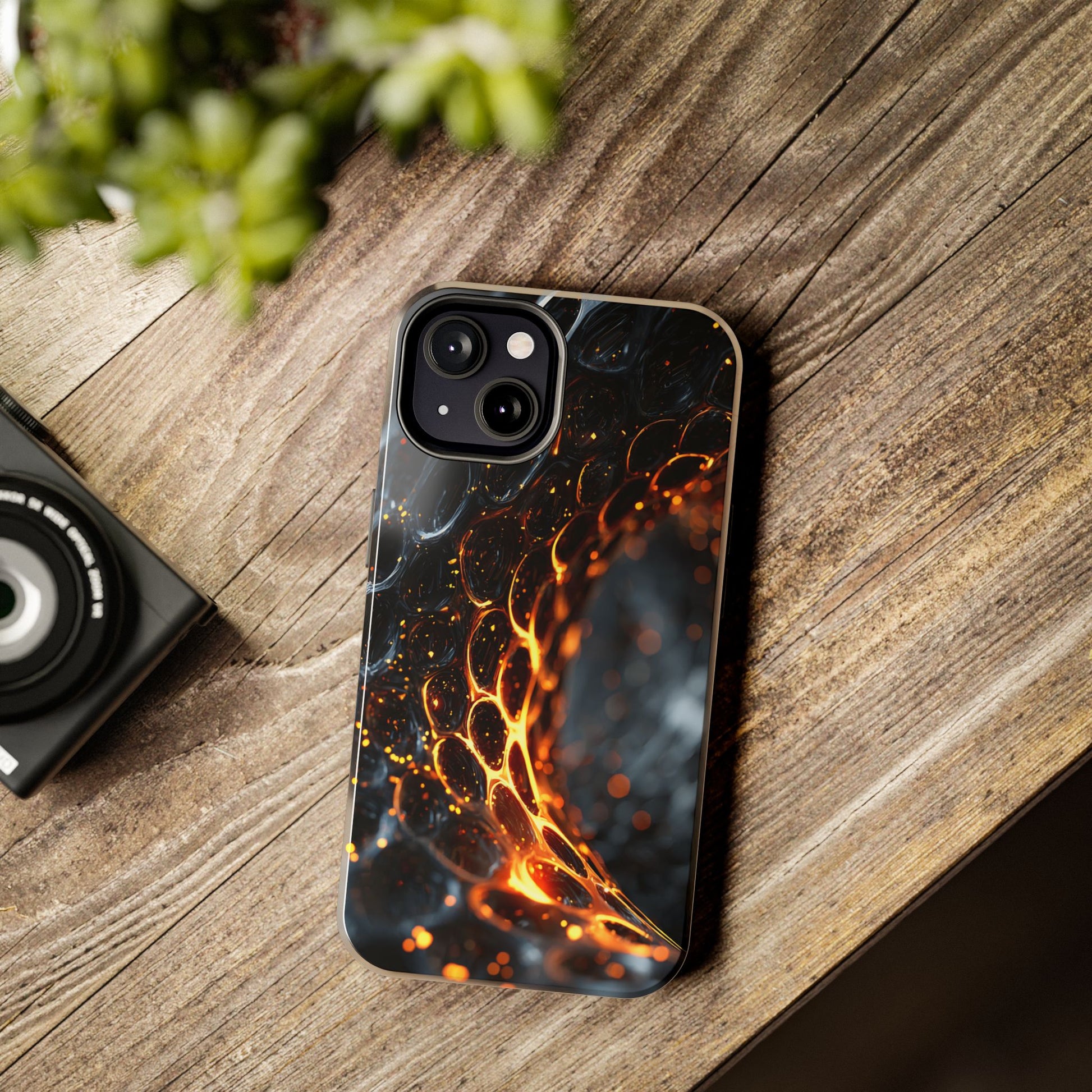 Skipper artistic phone case with fiery futuristic theme