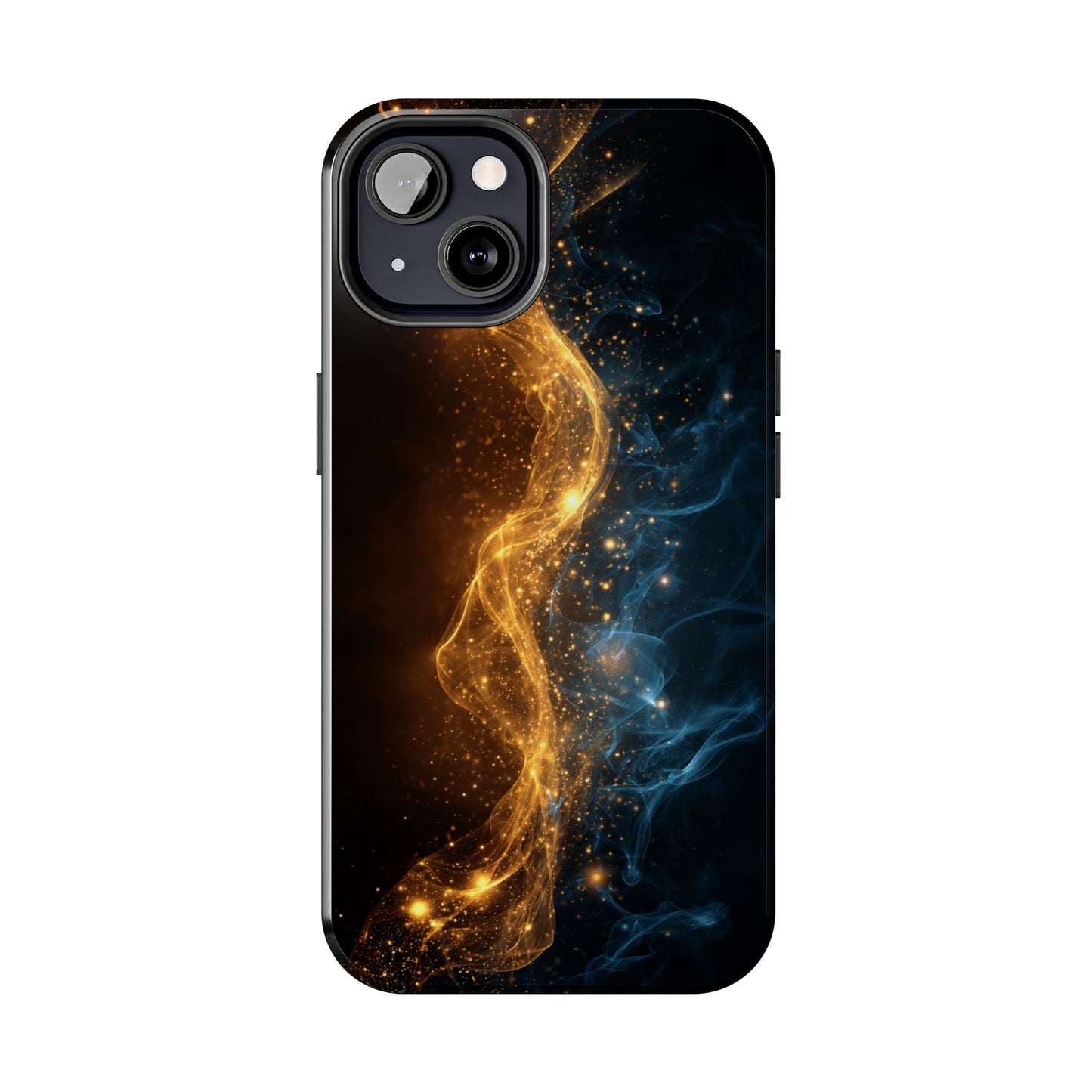 Dynamic Gold and Blue Tough Phone Case - Durable Protection with a Stunning Design