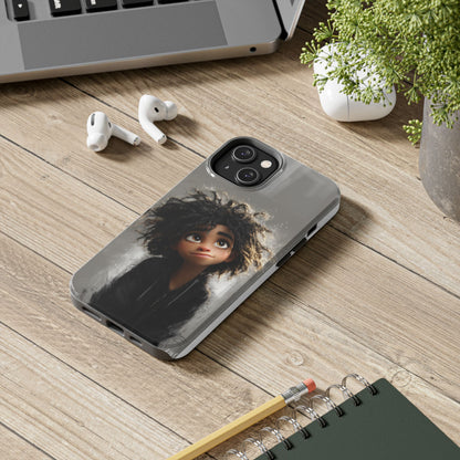 Artistic Tough Phone Case - Unique Character Design for Creative Souls