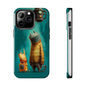 Whimsical Cat Adventure Tough Phone Case - Unique Design for Animal Lovers