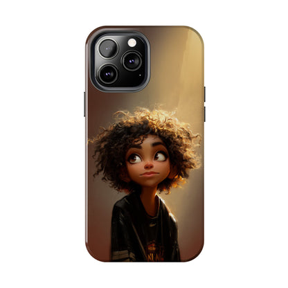 Artistic Tough Phone Case with Whimsical Character Design
