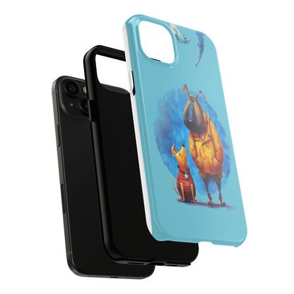 Whimsical Dog-Themed Tough Phone Case for Pet Lovers