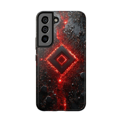 Neon Nexus: Crimson Shard | Sci-Fi Diamond Phone Case by Skipper