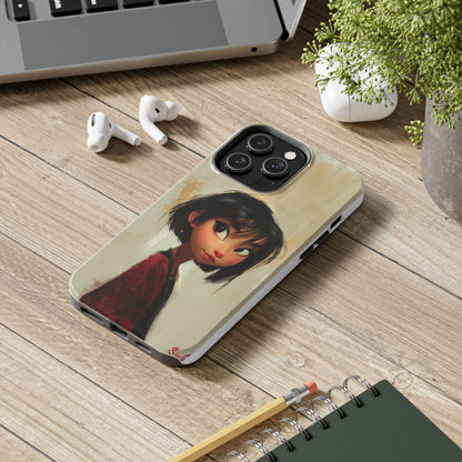 Artistic Tough Phone Case - Cute Character Design for Kids and Teens