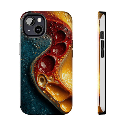Artistic Tough Phone Case - Vibrant Fluid Design