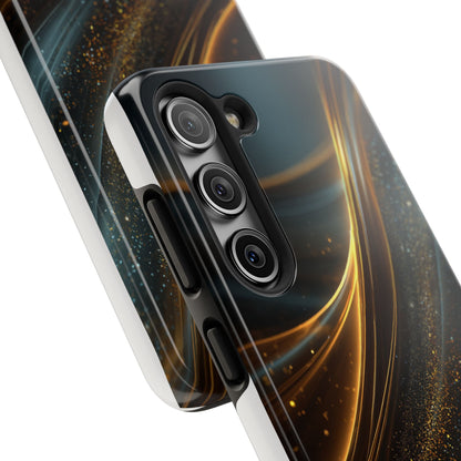 Elegant Tough Phone Case with Glittering Waves Design