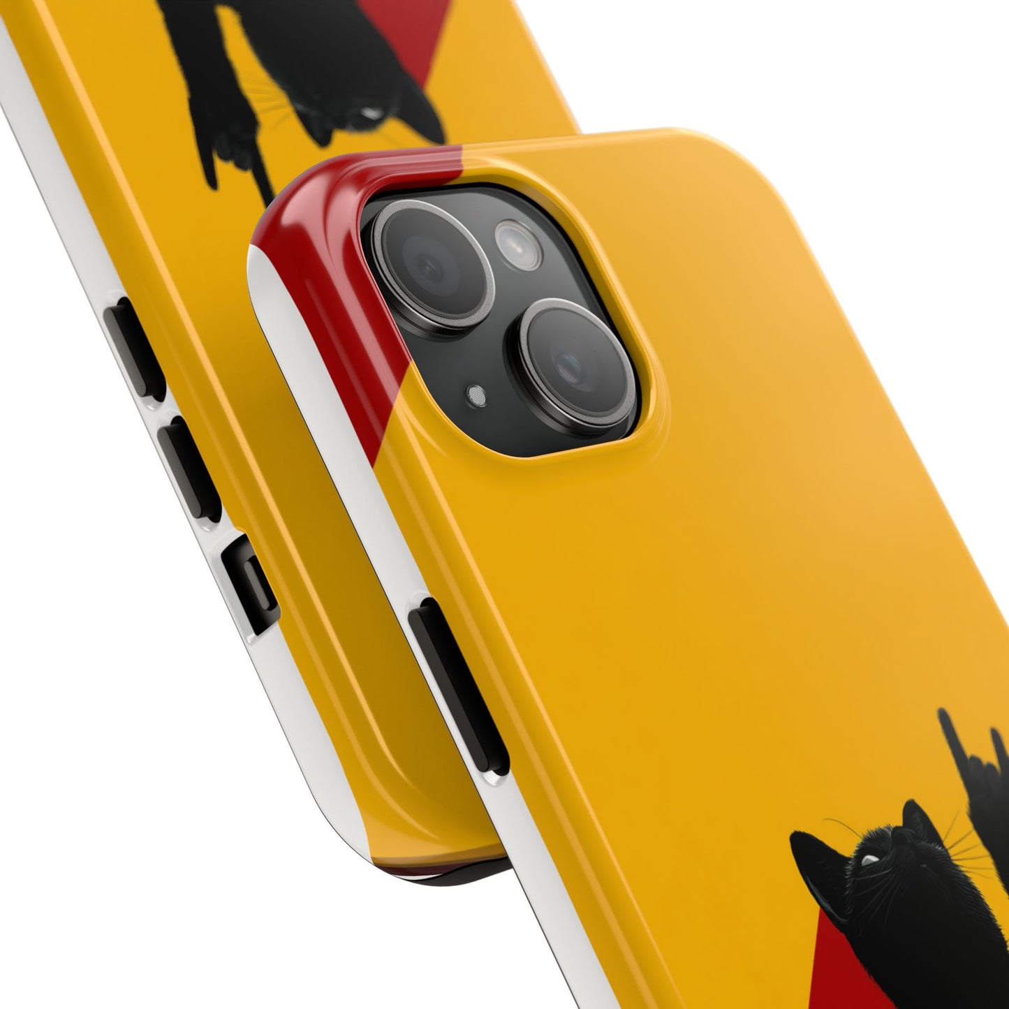 Black Cat Rock Gesture Tough Phone Case