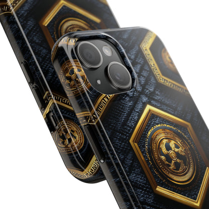 Luxury Gold Hexagon Tough Phone Case by Skipper – Modern Stylish Protection & Gift Idea