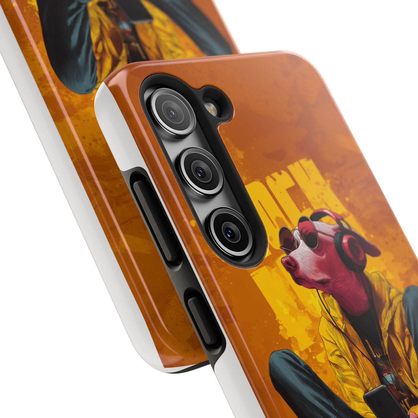 Dog with Pink Sunglasses and Headphones Tough Phone Case