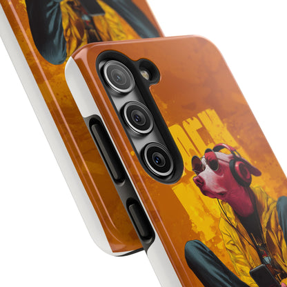 Dog with Pink Sunglasses and Headphones Tough Phone Case