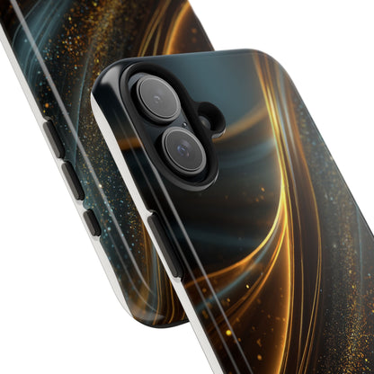 Elegant Tough Phone Case with Glittering Waves Design