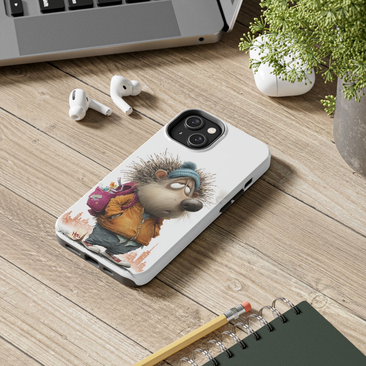 Cute Hedgehog Tough Phone Case by Skipper – Durable Protection & Whimsical Design for Kids and Animal Lovers