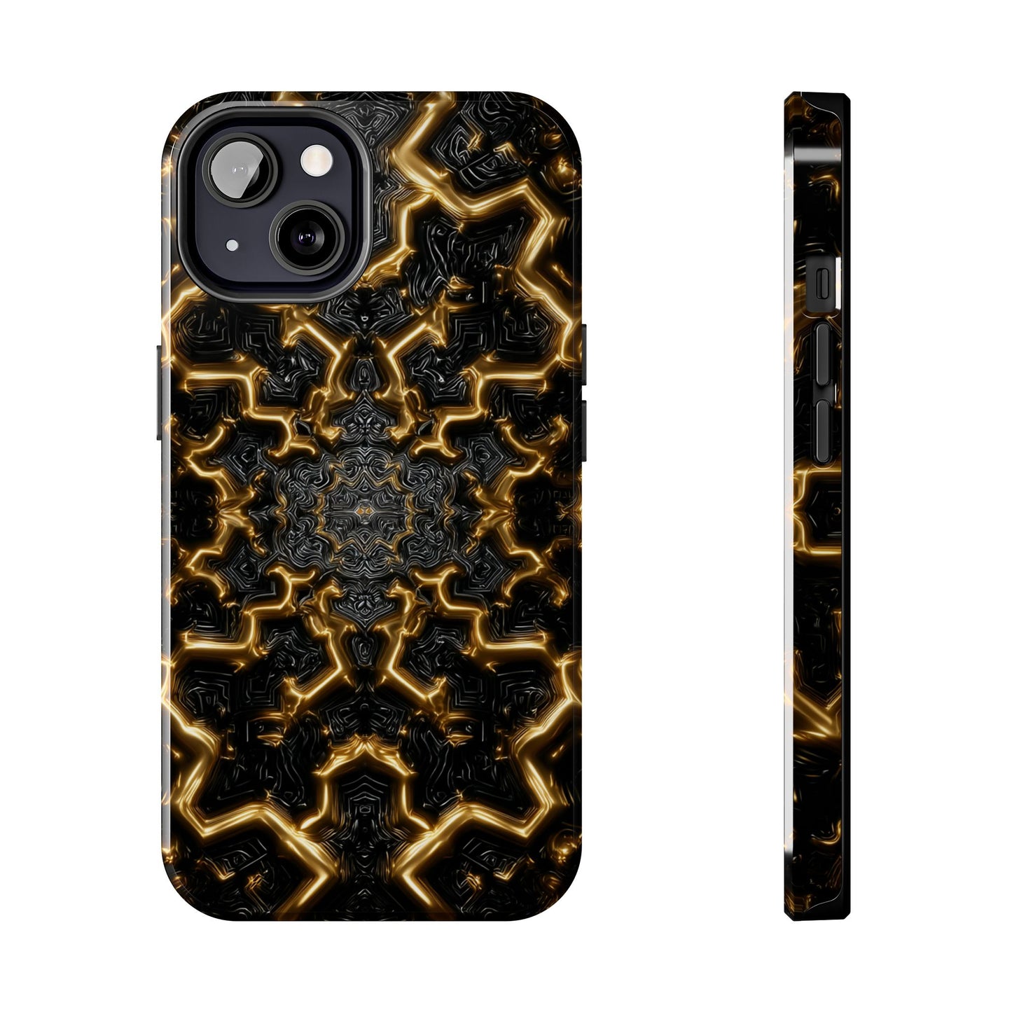 Unique Tough Phone Case with Bold Gold Pattern by Skipper – Durable Stylish Protection & Gift for Tech Lovers