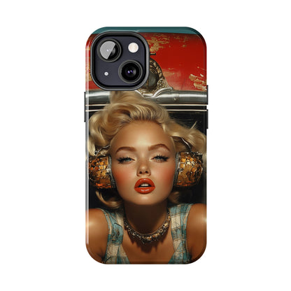 Retro Glam Tough Phone Case - Stylish Protection for Music Lovers