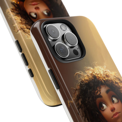 Artistic Tough Phone Case with Whimsical Character Design