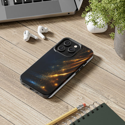 Galaxy Glitter Tough Phone Case - Shockproof Protection for iPhone