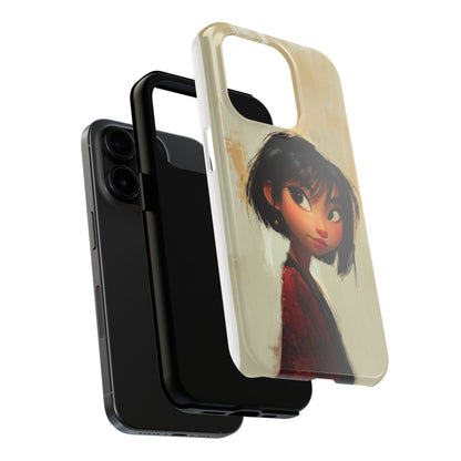Artistic Tough Phone Case - Cute Character Design for Kids and Teens