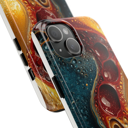 Artistic Tough Phone Case - Vibrant Fluid Design