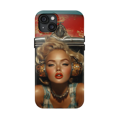 Retro Glam Tough Phone Case - Stylish Protection for Music Lovers