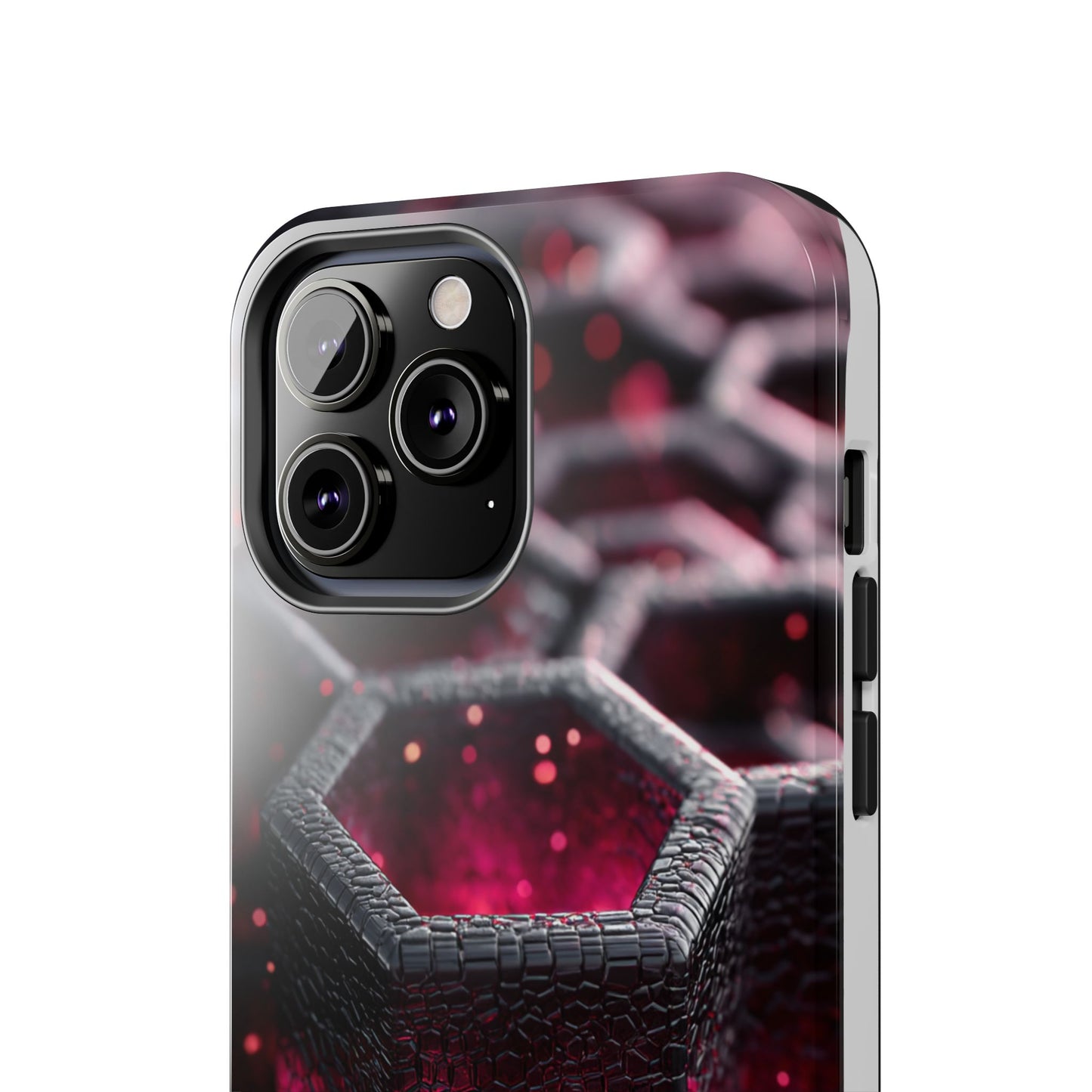 Neon Nexus: Hexwave Hive | Pink Cyber Grid Phone Case by Skipper