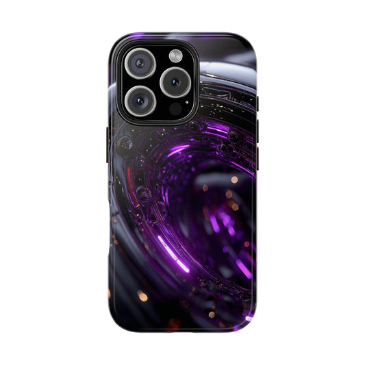 Shop Stylish Tough Phone Cases featuring Purple Glow Designs and dual-layer protection. Unique phone accessory and trendy tech gift idea.