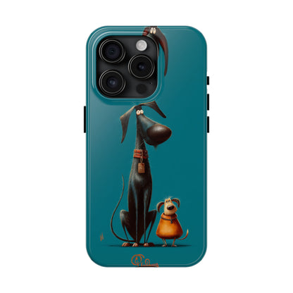 Whimsical Dog Art Tough Phone Case - Durable Protection for Pet Lovers