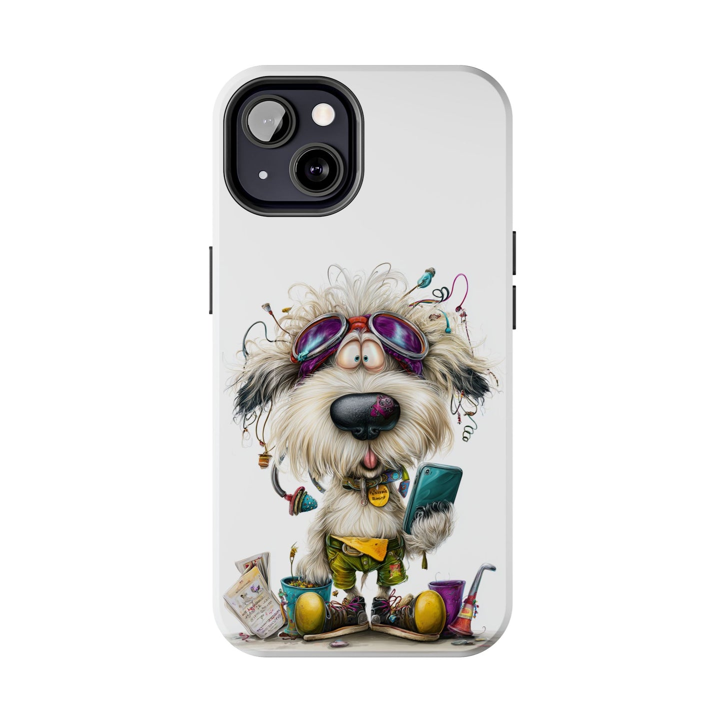 Whimsical Dog Phone Case, Quirky Pet Lover Gift, Cute Cartoon Phone Case, Animal Lover Accessory, Fun Protective Case