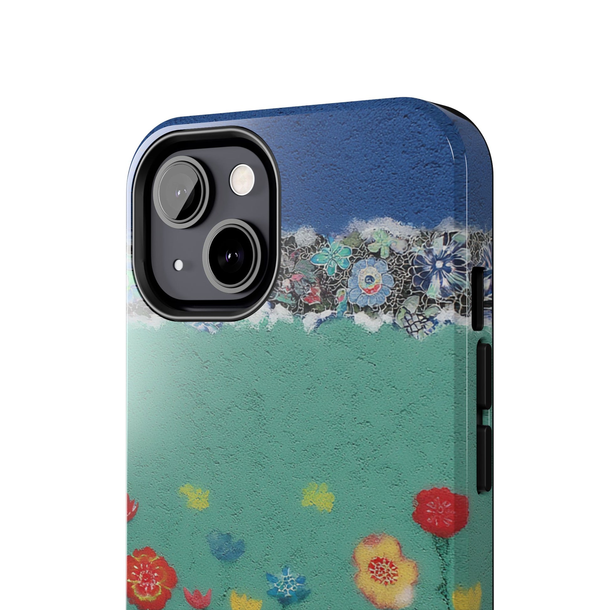 Colorful summer vibe phone case with elegant flower patterns