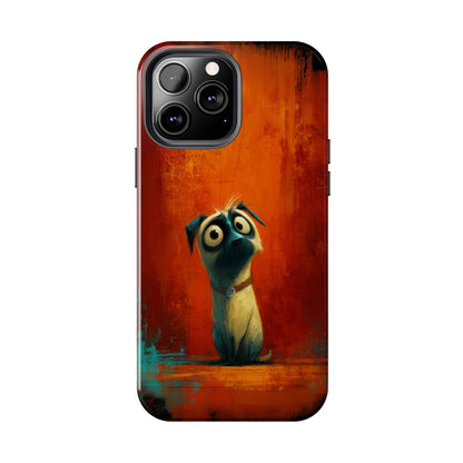 Whimsical Dog Art Tough Phone Case - Durable Protection for Pet Lovers