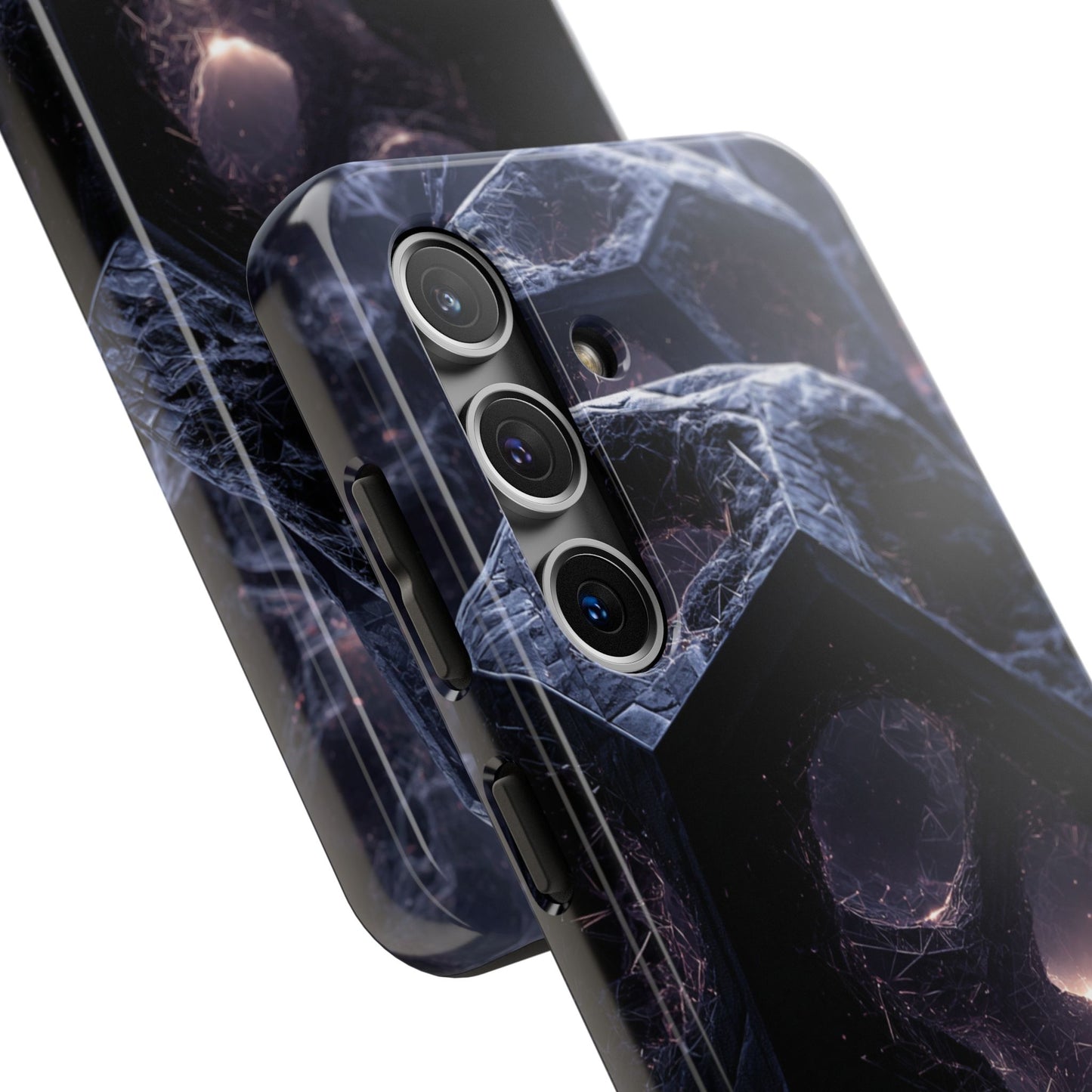 Bold and sleek, this Futuristic Tough Phone Case with Dark Geometric Design merges art and protection in perfect harmony. Carry your style confidently everywhere.