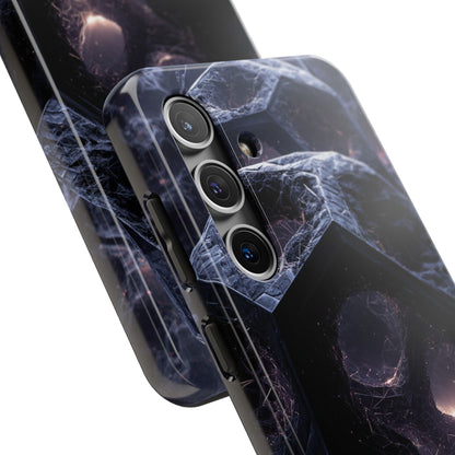 Bold and sleek, this Futuristic Tough Phone Case with Dark Geometric Design merges art and protection in perfect harmony. Carry your style confidently everywhere.