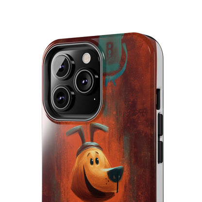 Playful Dog Art Tough Phone Case - Perfect for Pet Lovers