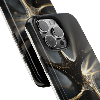 Elegant Tough Phone Case with Abstract Metallic Design