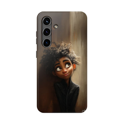 Stylish Tough Phone Case - Artistic Character Design for Teens