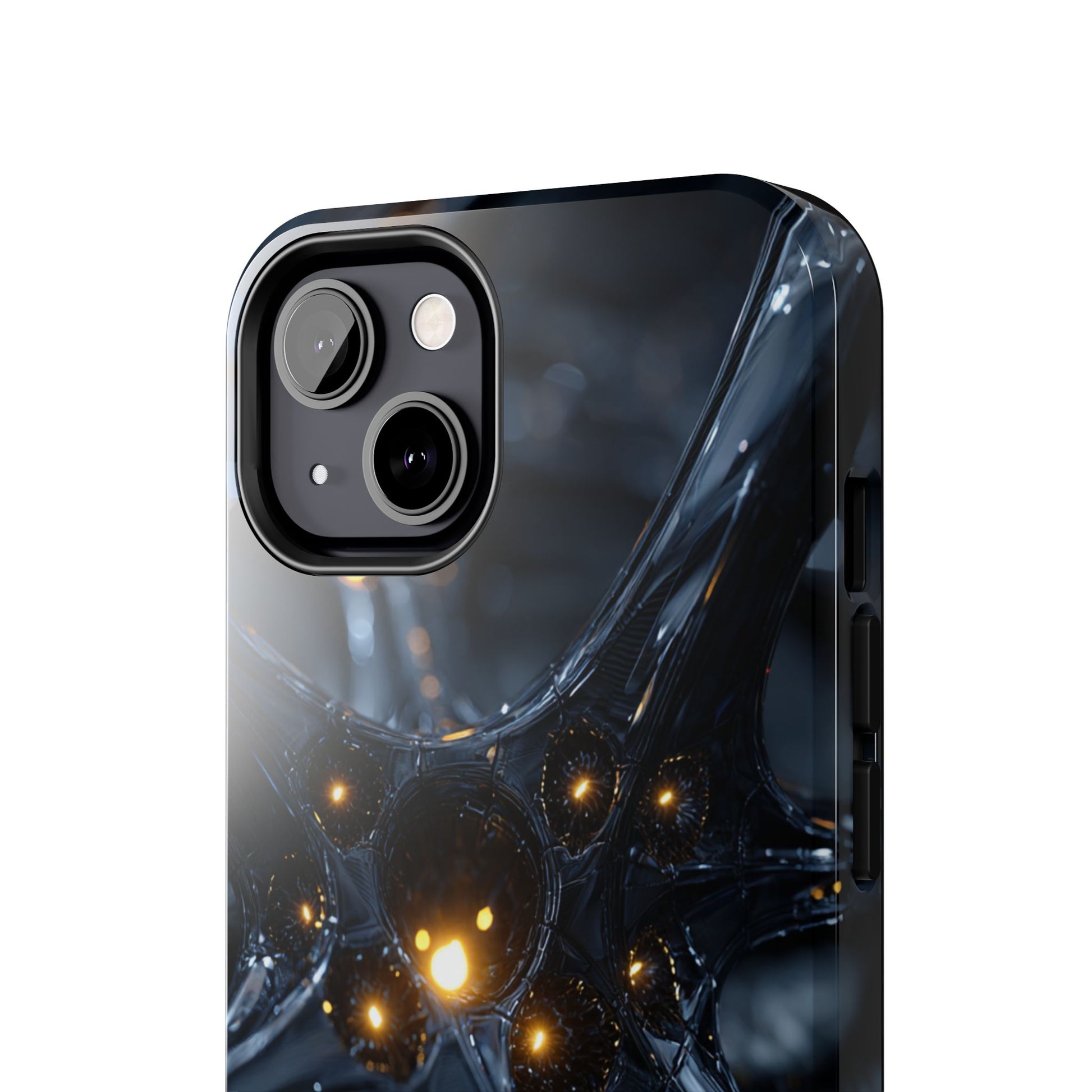 Premium tough phone case with modern sci-fi digital artwork