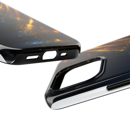 Galaxy Glitter Tough Phone Case - Shockproof Protection for iPhone