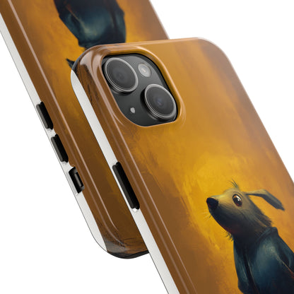Whimsical Dog Art Tough Phone Case - Durable & Stylish
