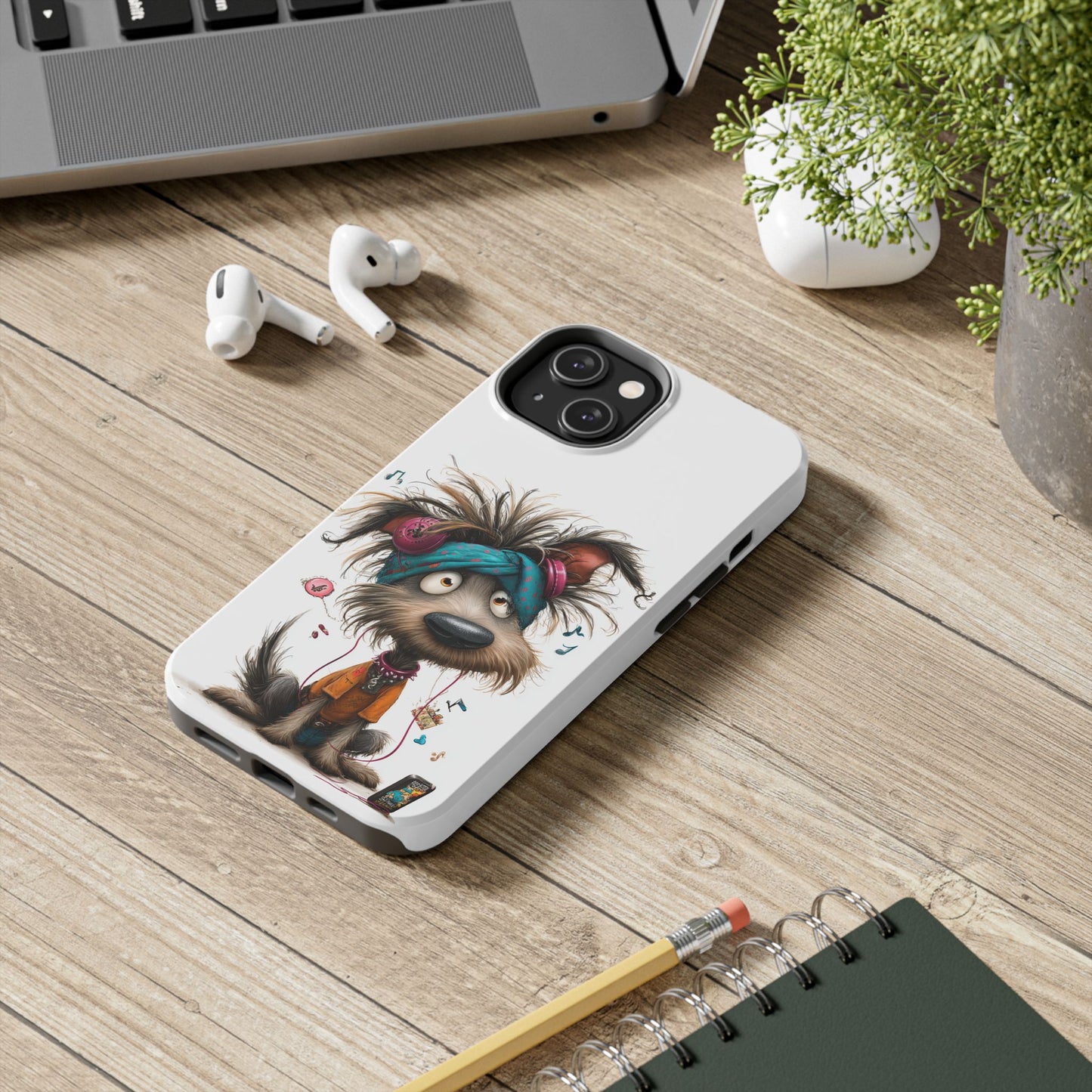 Whimsical Dog Art Phone Case, Tough Phone Cover, Funny Pet Lover Gift, Cute Animal Case, Unique Dog Lover Accessory by Skipper