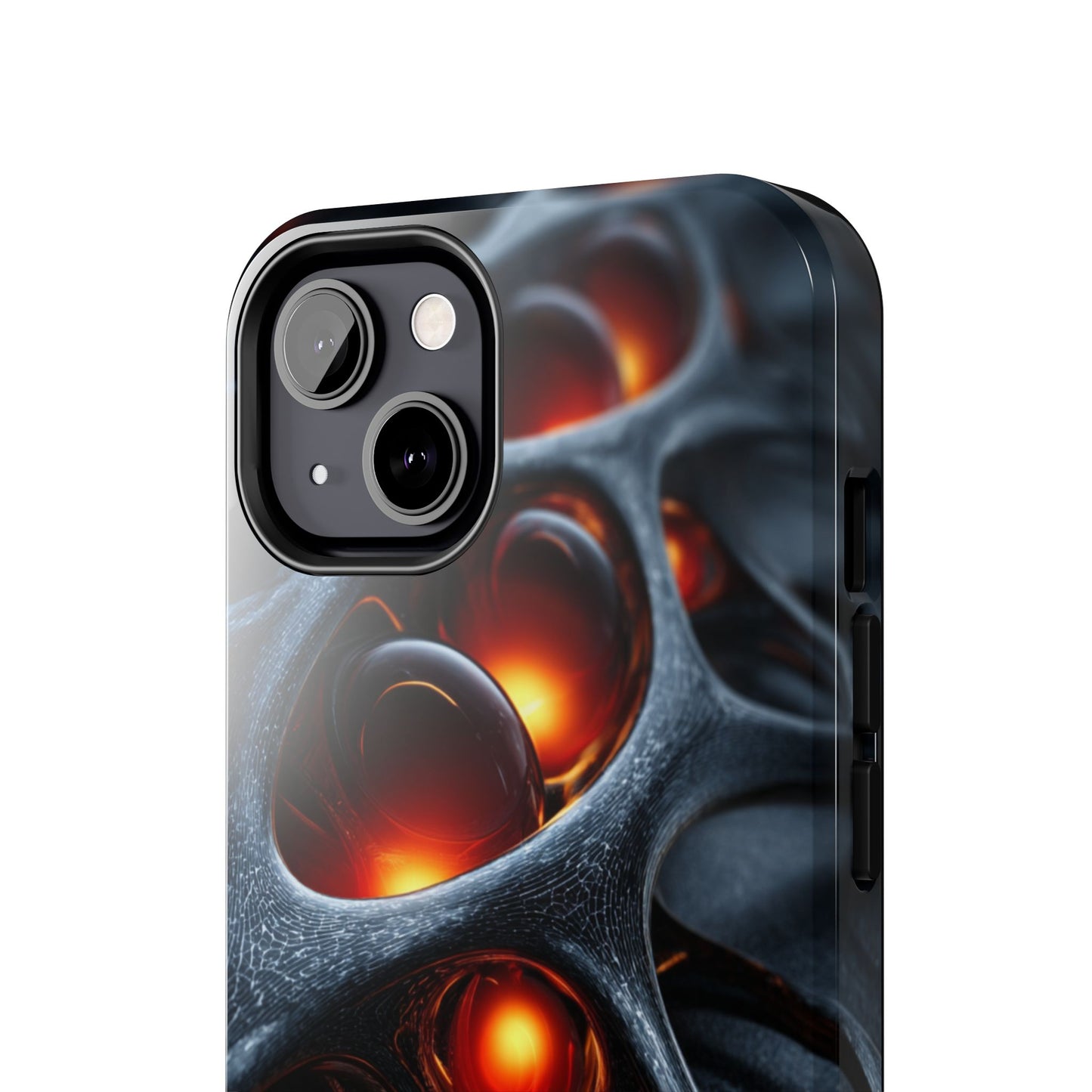 Tough Phone Cases with Fiery Design - Unique Protective Case, Tech Gift, Cyberpunk Aesthetic, Durable Phone Accessory, Trendy Style