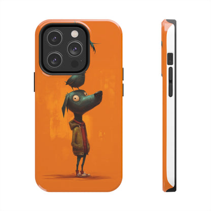 Fun Dog & Bird Tough Phone Cases - Quirky Animal Art for Pet Lovers