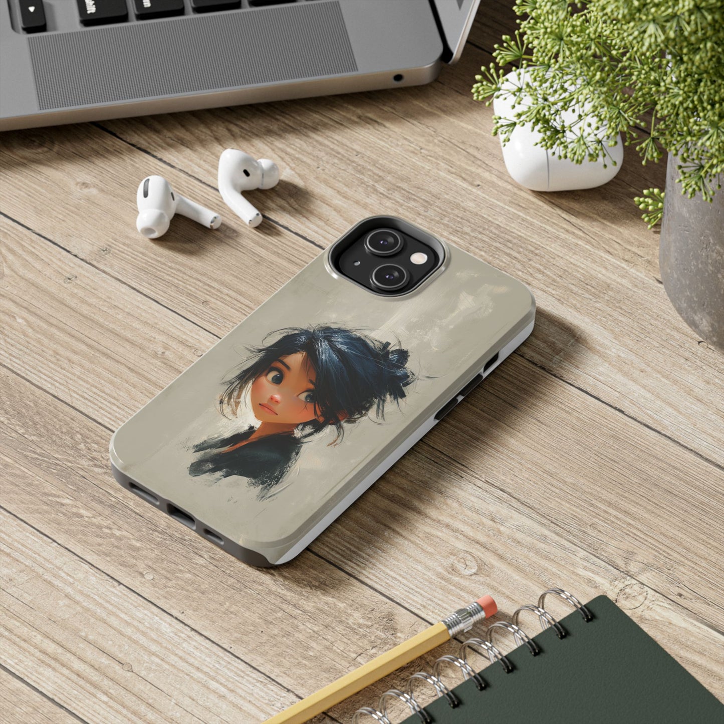 Artistic Tough Phone Case – Unique Portrait Design for Creatives