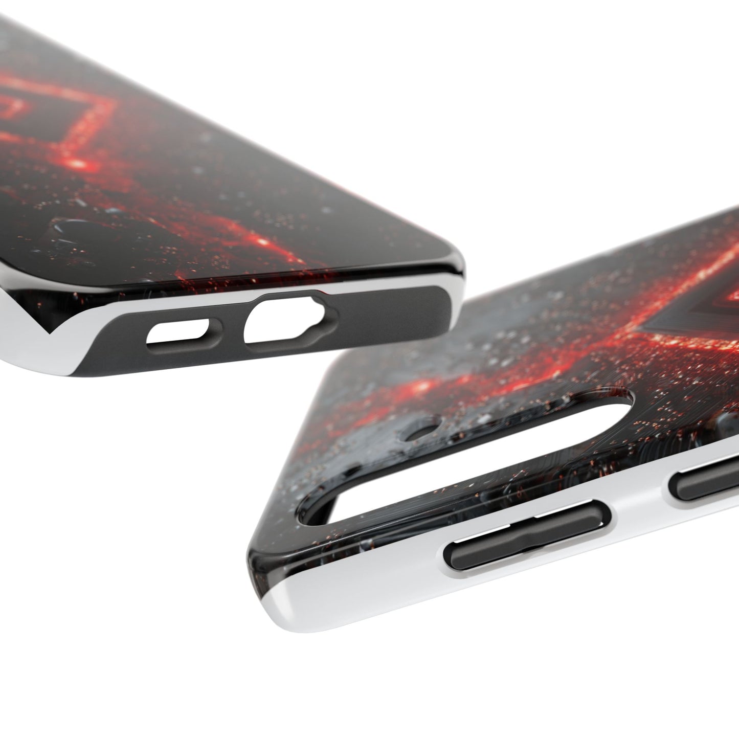 Neon Nexus: Crimson Shard | Sci-Fi Diamond Phone Case by Skipper