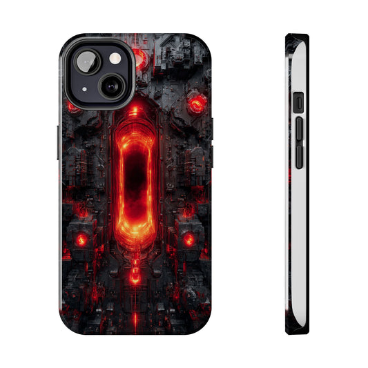 Neon Nexus: Bloodgate Protocol | Crimson Sci-Fi Phone Case by Skipper