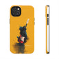 Black Cat Playing Red Guitar Tough Phone Case
