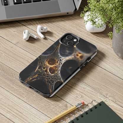 Luxurious Abstract Tough Phone Case - Gold and Black Design